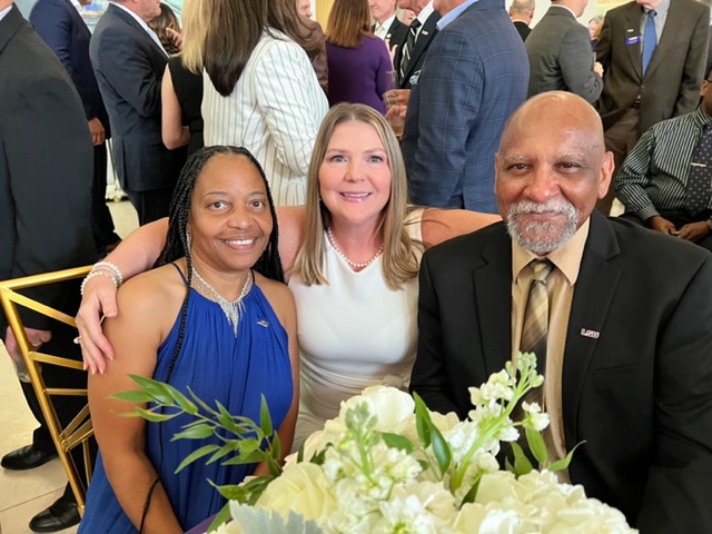 Photo of faculty members at a university celebration