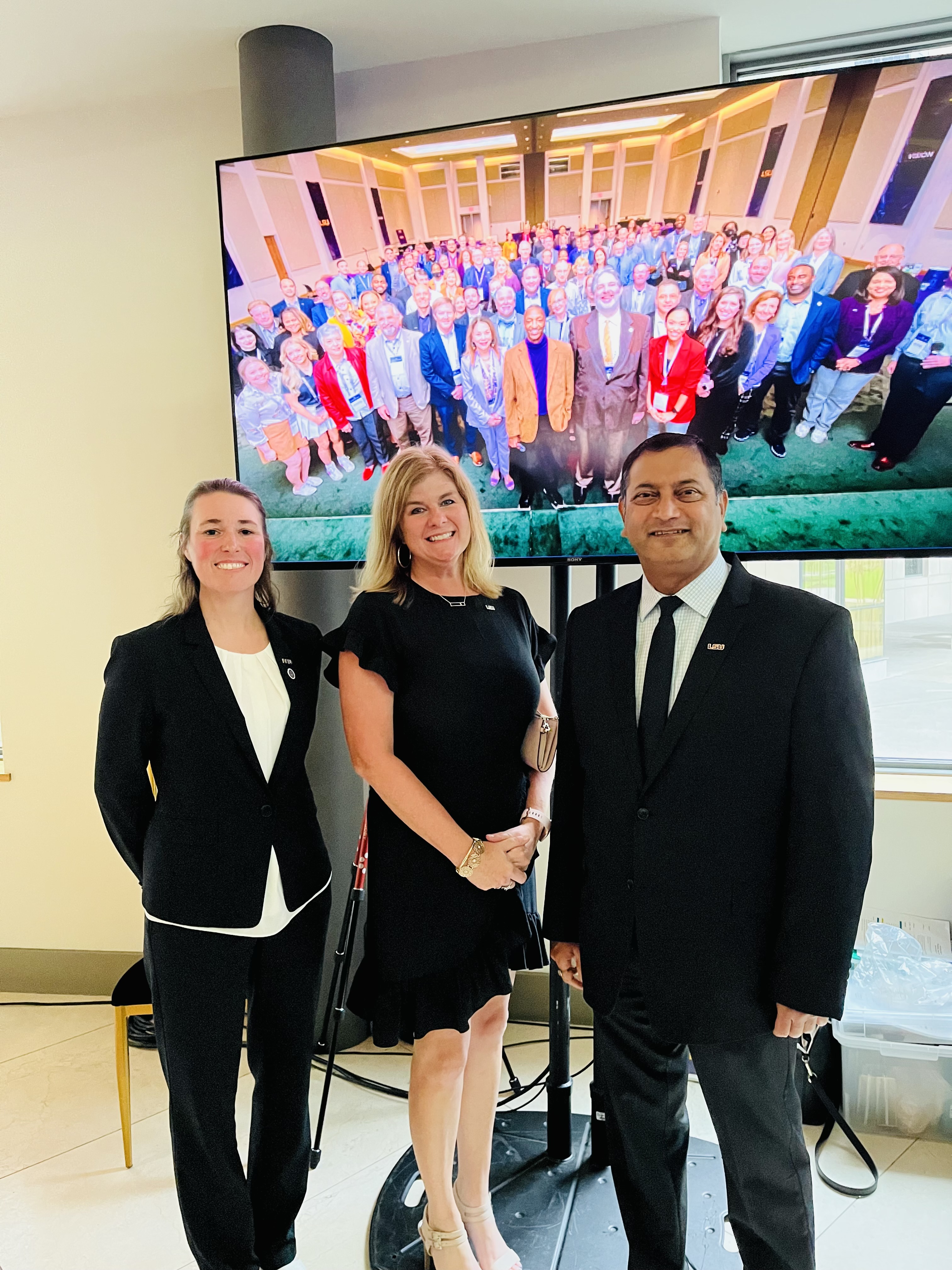 Photo of faculty members at a university celebration